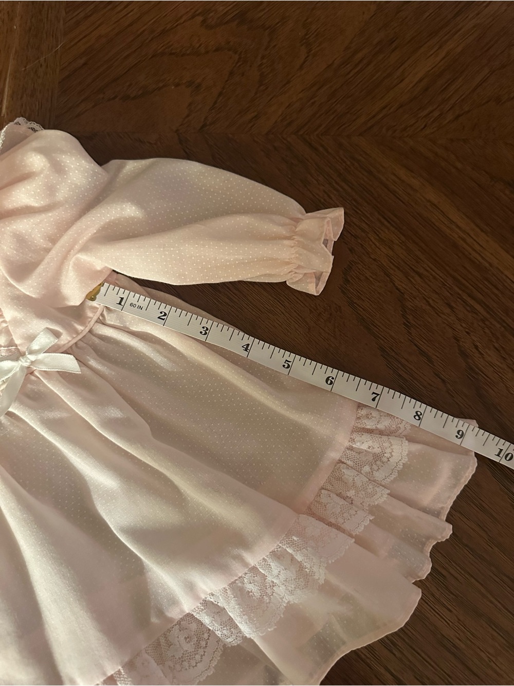 Vintage Polly Flinders Hand-Smocked Heirloom Baby Dress, Pink, Size 9 Months - Picture 11 of 12